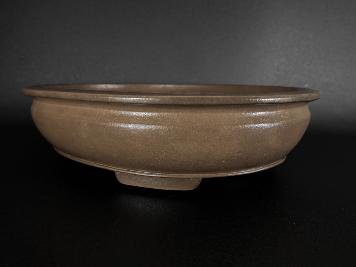 NAKANO GYOZAN 中野 行山 "Seal Only 印のみ" - 常滑 - 43.5cm Oval Bag-Form 楕円袋形 – Unglazed 無釉