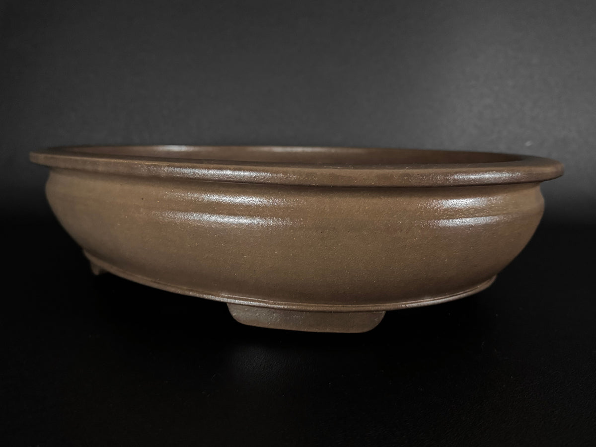 NAKANO GYOZAN 中野 行山 "Seal Only 印のみ" - 常滑 - 43.5cm Oval Bag-Form 楕円袋形 – Unglazed 無釉