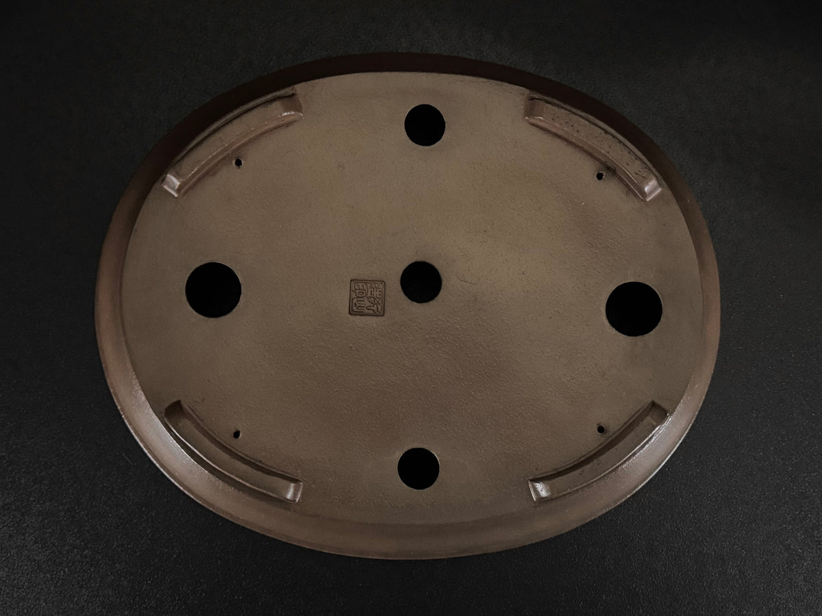 NAKANO GYOZAN 中野 行山 "Seal Only 印のみ" - 常滑 - 43.5cm Oval Bag-Form 楕円袋形 – Unglazed 無釉