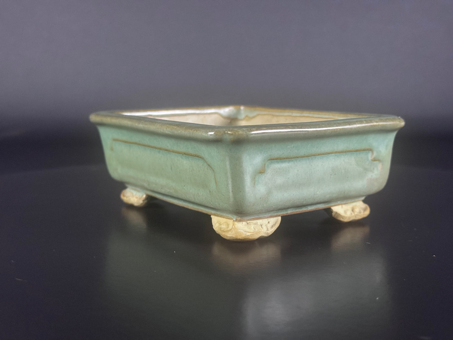 Fukuoka Koishiwara – 福岡県・小石原 – 13.2cm  Rectangular “light celadon” 淡青磁 Glazed