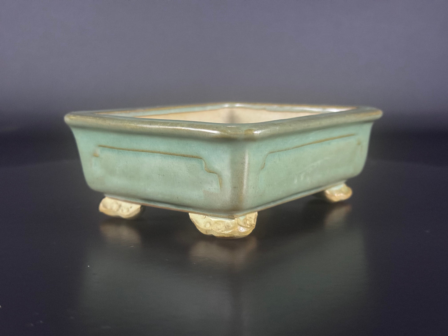 Fukuoka Koishiwara – 福岡県・小石原 – 13.2cm  Rectangular “light celadon” 淡青磁 Glazed