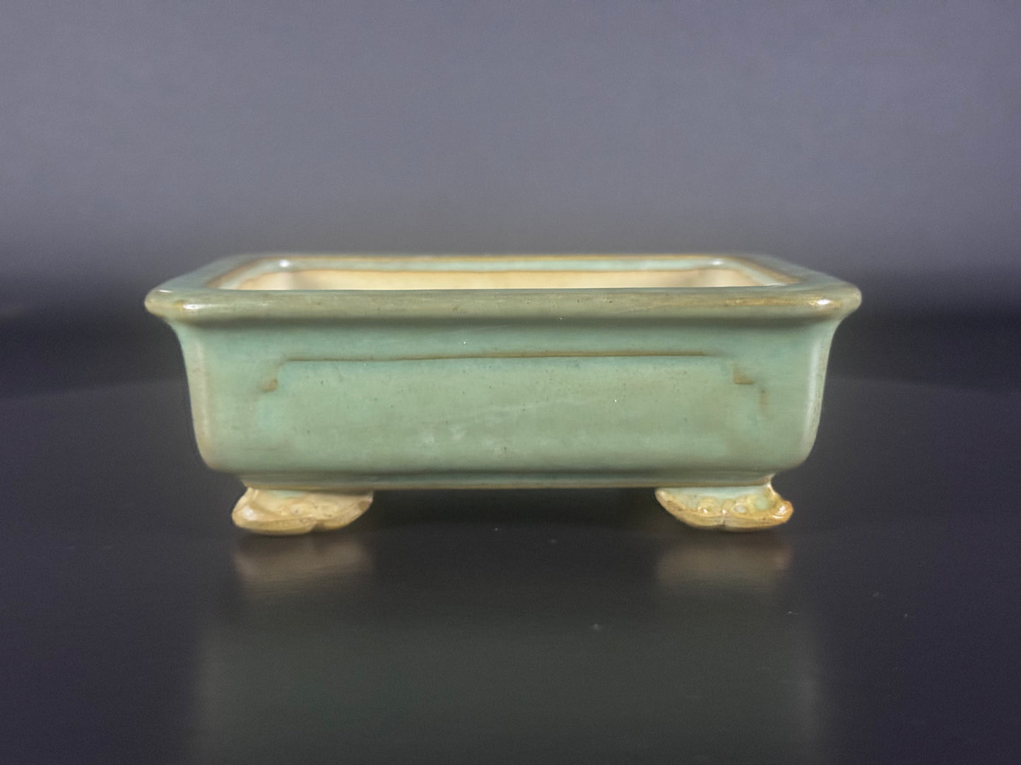 Fukuoka Koishiwara – 福岡県・小石原 – 13.2cm  Rectangular “light celadon” 淡青磁 Glazed
