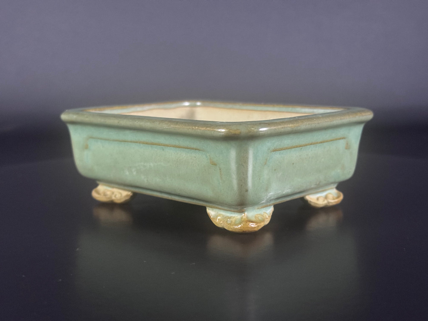 Fukuoka Koishiwara – 福岡県・小石原 – 13.2cm  Rectangular “light celadon” 淡青磁 Glazed