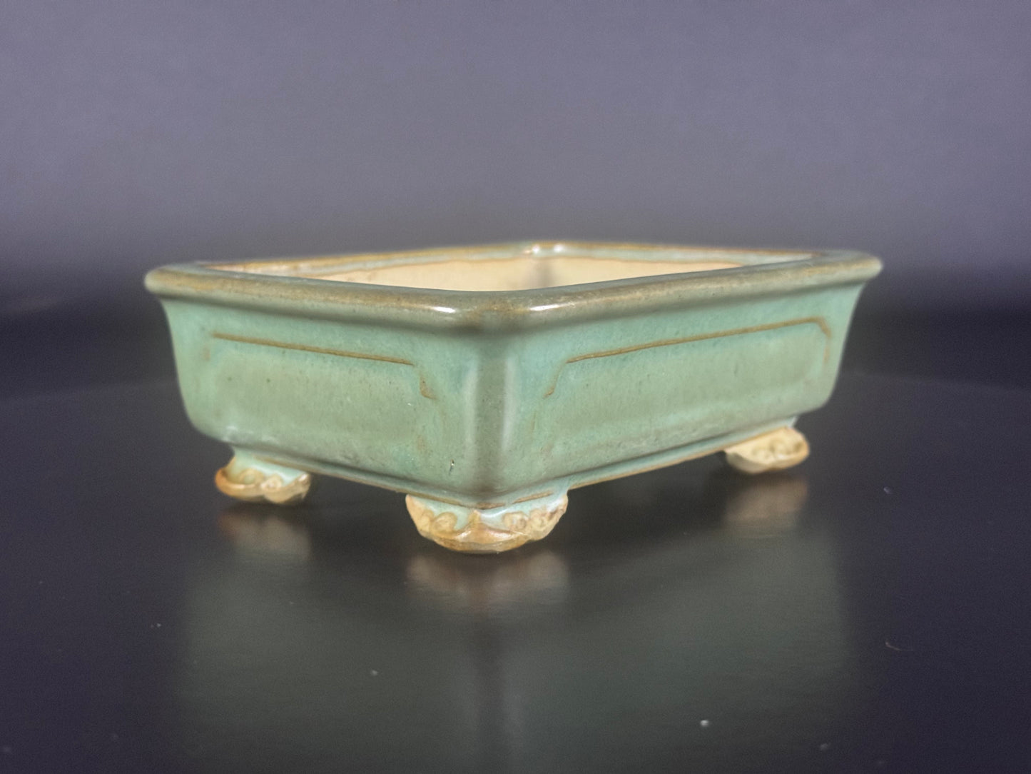 Fukuoka Koishiwara – 福岡県・小石原 – 13.2cm  Rectangular “light celadon” 淡青磁 Glazed