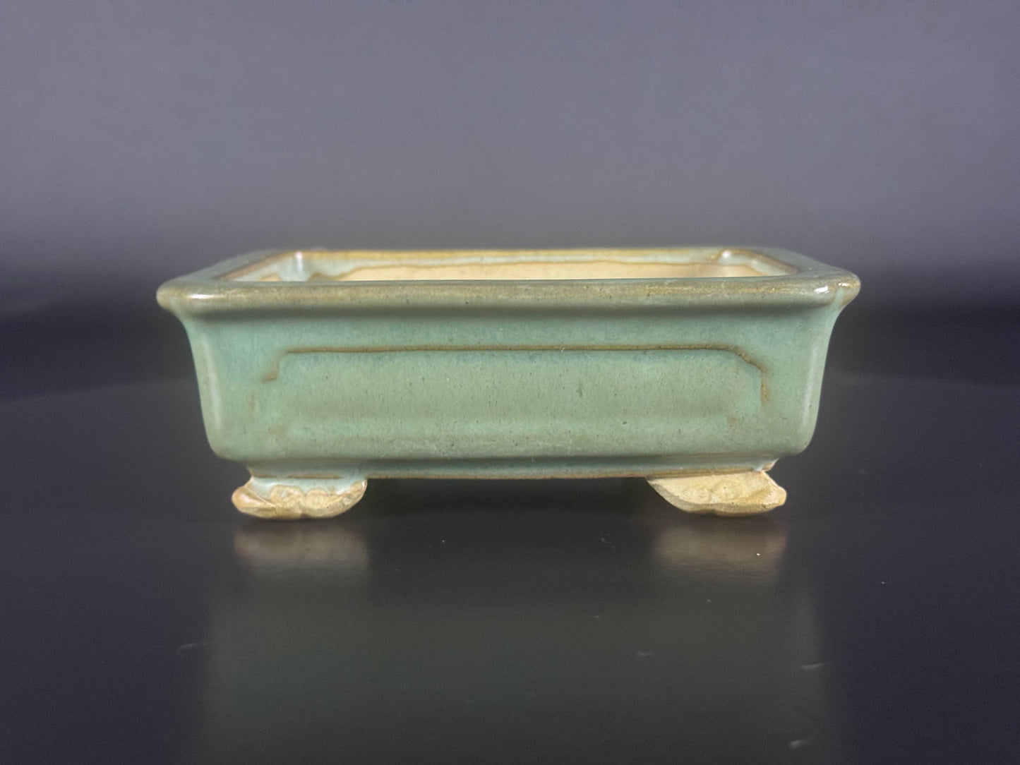 Fukuoka Koishiwara – 福岡県・小石原 – 13.2cm  Rectangular “light celadon” 淡青磁 Glazed