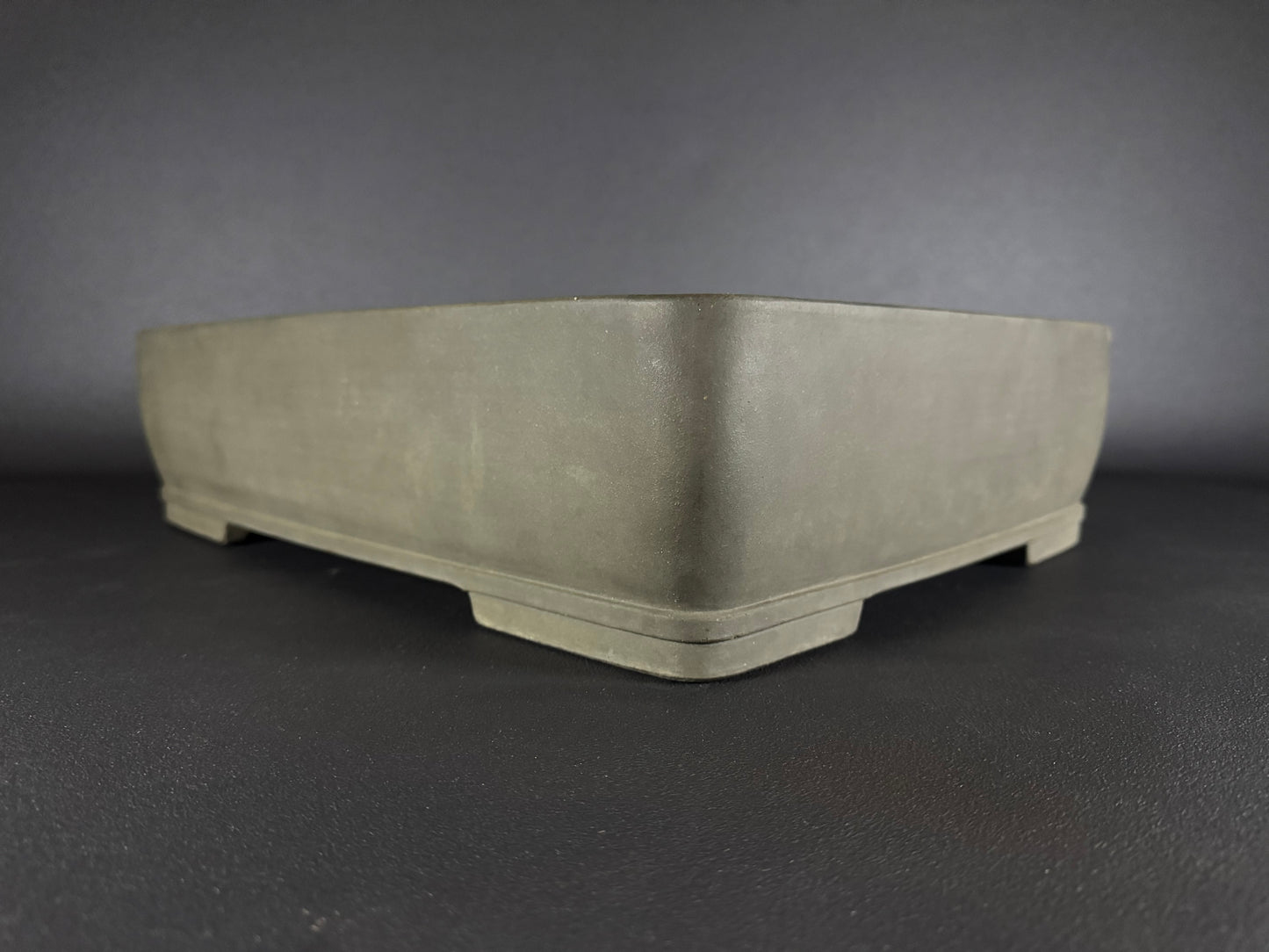SHIZAN, Tokoname, 48.0cm rectangular, unglazed. Olive/Gray colour.