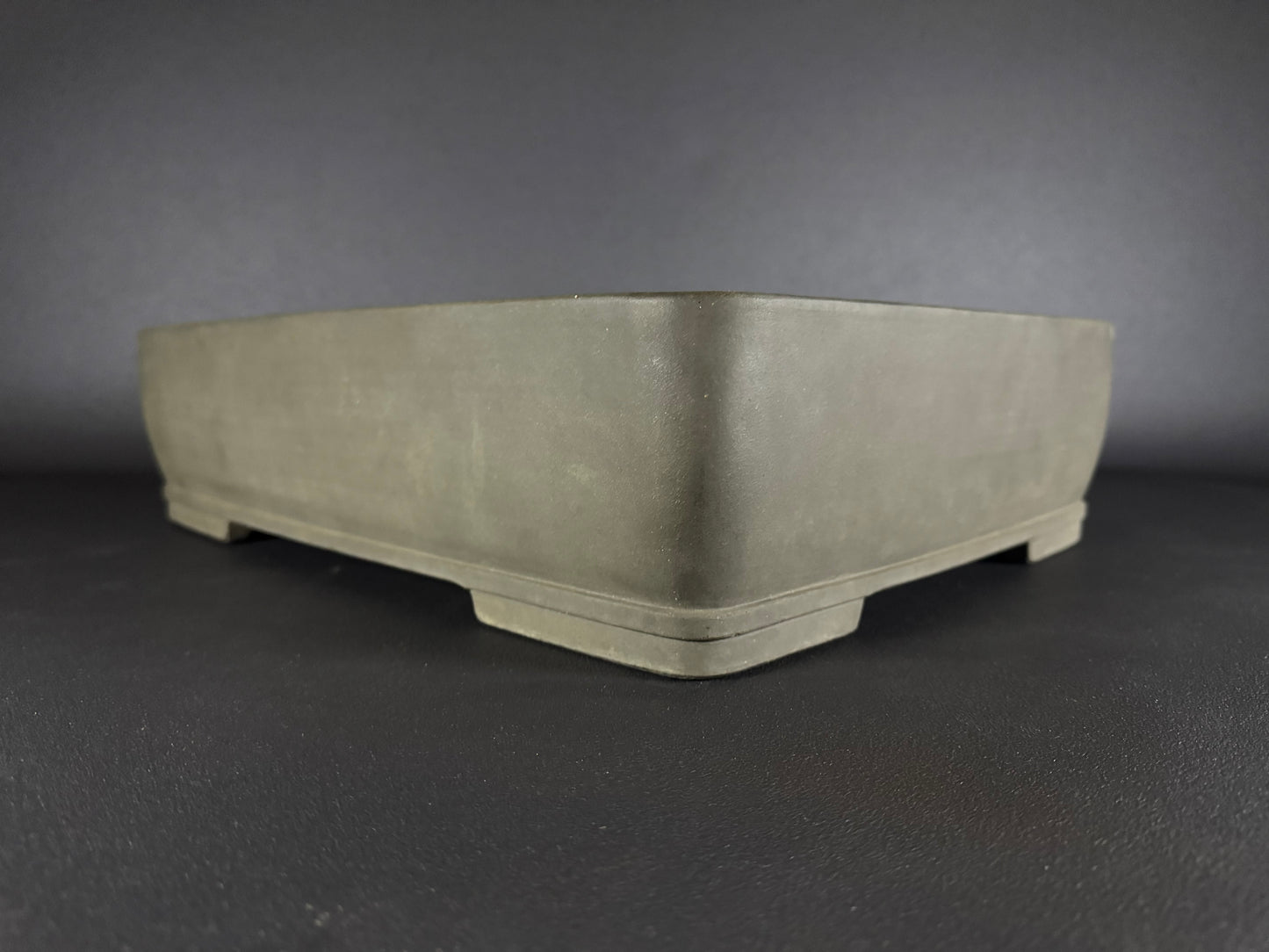 SHIZAN, Tokoname, 48.0cm rectangular, unglazed. Olive/Gray colour.