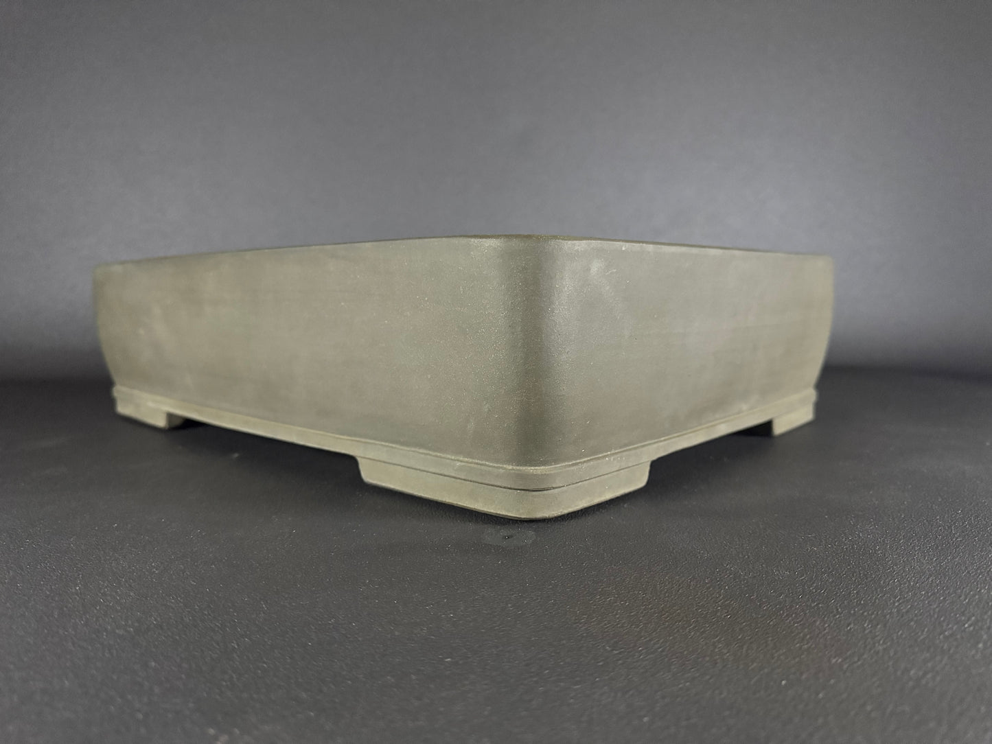 SHIZAN, Tokoname, 48.0cm rectangular, unglazed. Olive/Gray colour.