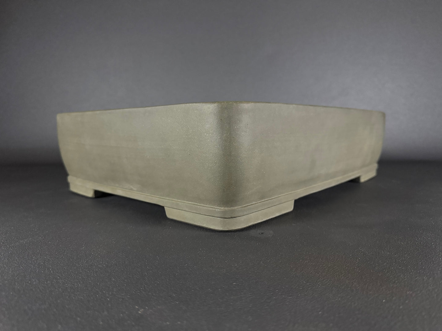 SHIZAN, Tokoname, 48.0cm rectangular, unglazed. Olive/Gray colour.