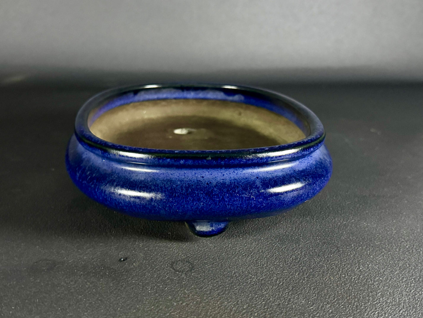 Tosui (東水) – Seto-yaki (瀬戸焼) – 26.6cm Oval Glazed Lapis Lazuli