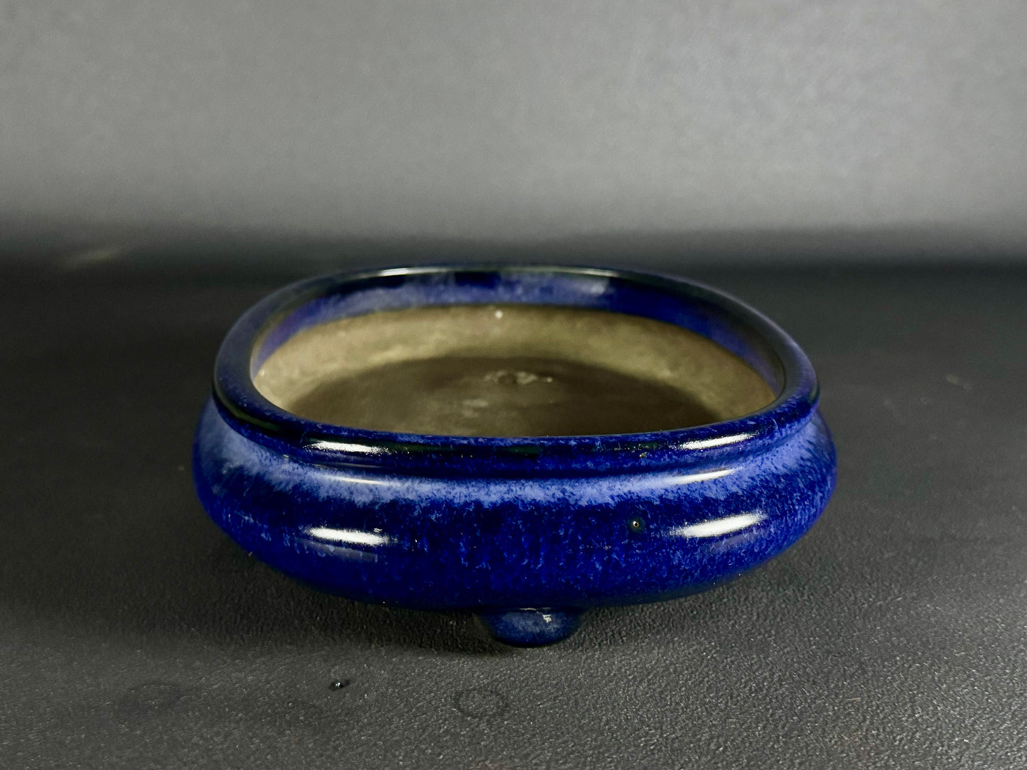Tosui (東水) – Seto-yaki (瀬戸焼) – 26.6cm Oval Glazed Lapis Lazuli