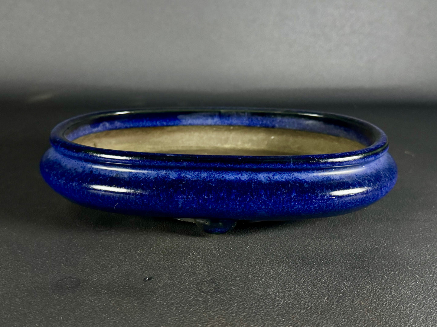 Tosui (東水) – Seto-yaki (瀬戸焼) – 26.6cm Oval Glazed Lapis Lazuli