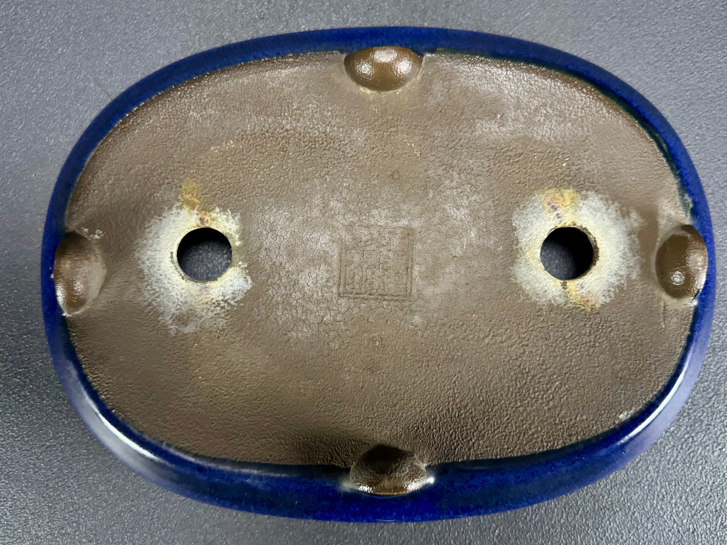Tosui (東水) – Seto-yaki (瀬戸焼) – 26.6cm Oval Glazed Lapis Lazuli