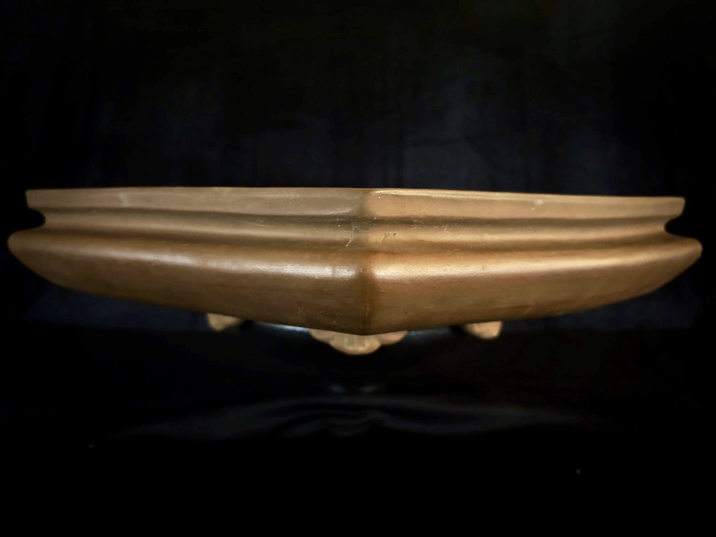 Antique Bonsai Pot – Taisho Era (1912–1926) – Watanabe Keizo (渡辺慶三), Tokoname (常滑) - 45cm Hexagonal