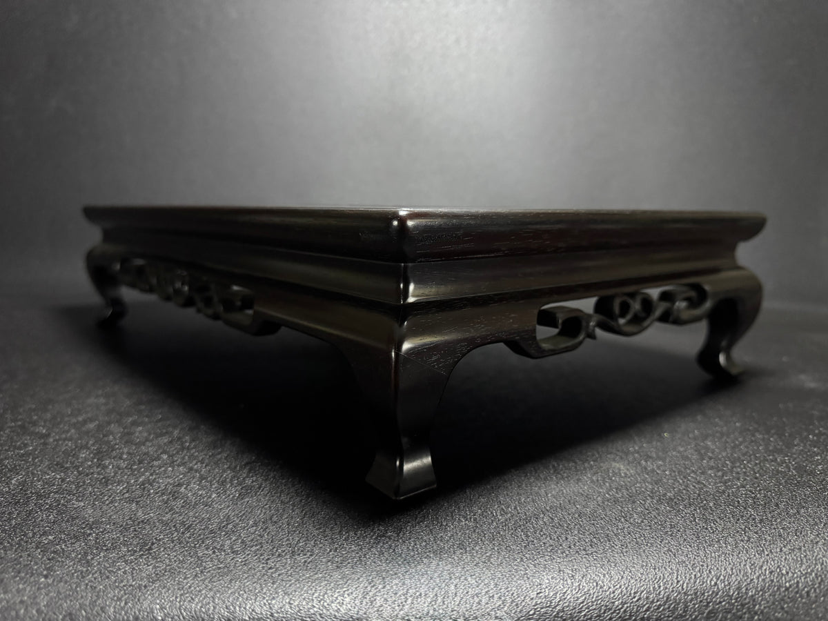 0 Japanese Bonsai Display Stand 小品盆栽飾台 – Rectangular Kadai 花台 – Pierced Openwork Carving 透かし彫り – 48.0cm