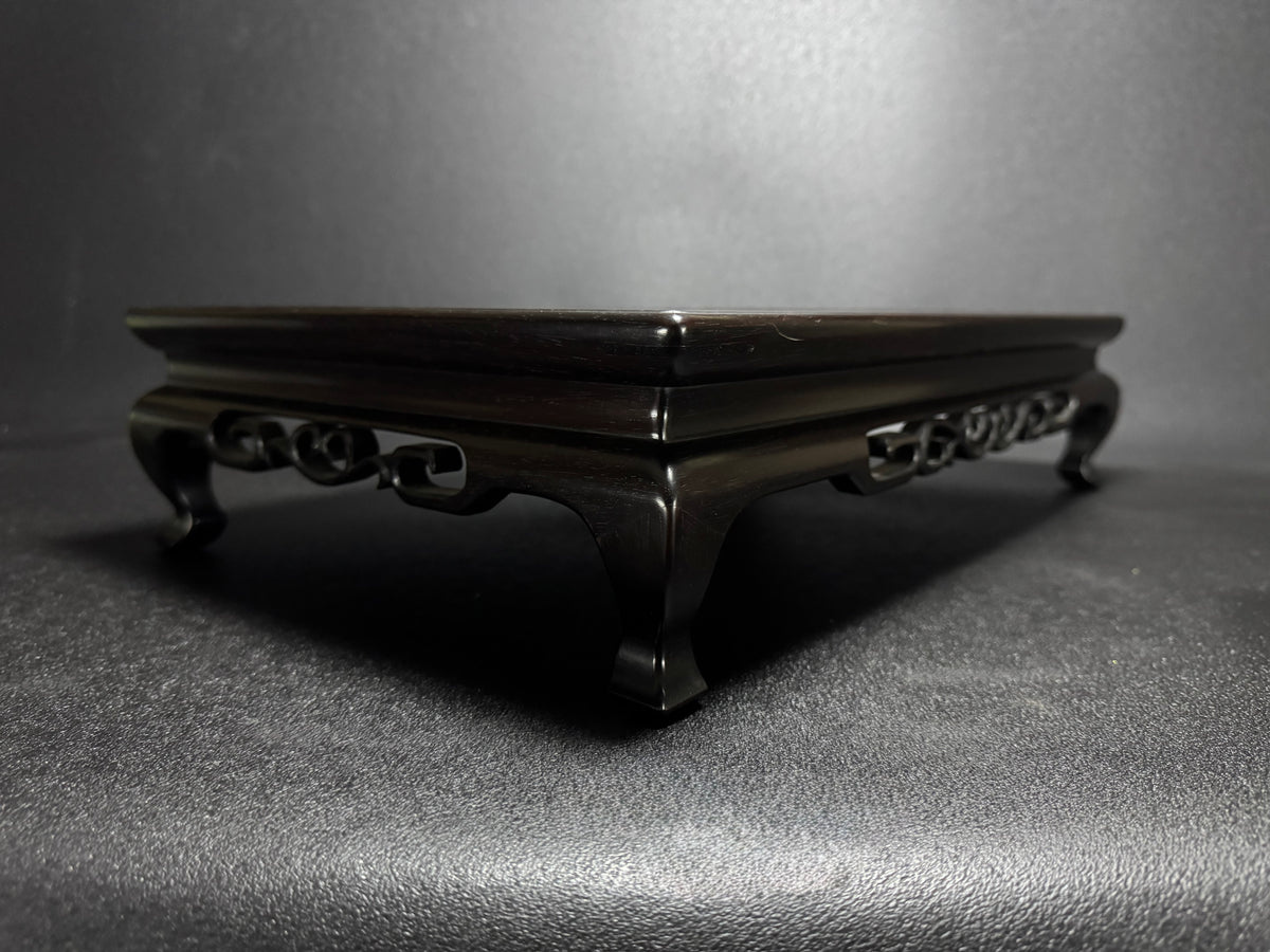 0 Japanese Bonsai Display Stand 小品盆栽飾台 – Rectangular Kadai 花台 – Pierced Openwork Carving 透かし彫り – 48.0cm