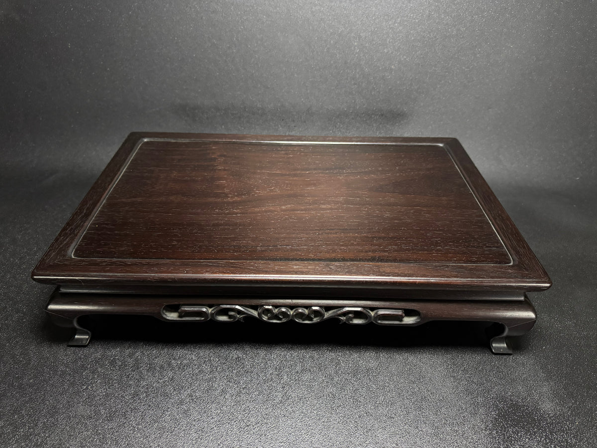0 Japanese Bonsai Display Stand 小品盆栽飾台 – Rectangular Kadai 花台 – Pierced Openwork Carving 透かし彫り – 48.0cm