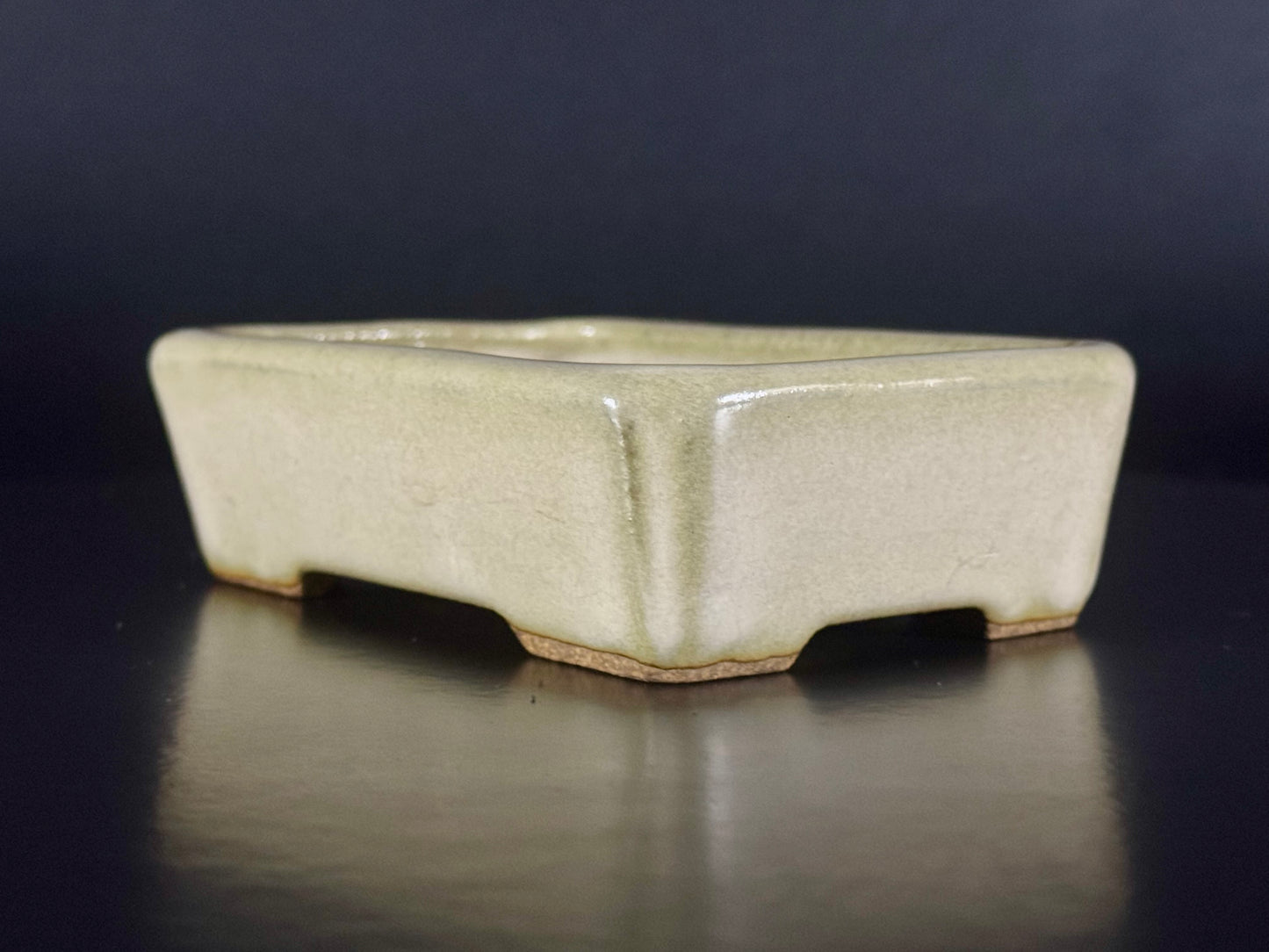 HATTORI – Tokoname 常滑 – 13.0 cm Rectangular  Cream Glazed (Find pot label it and post! this data is ready!!!