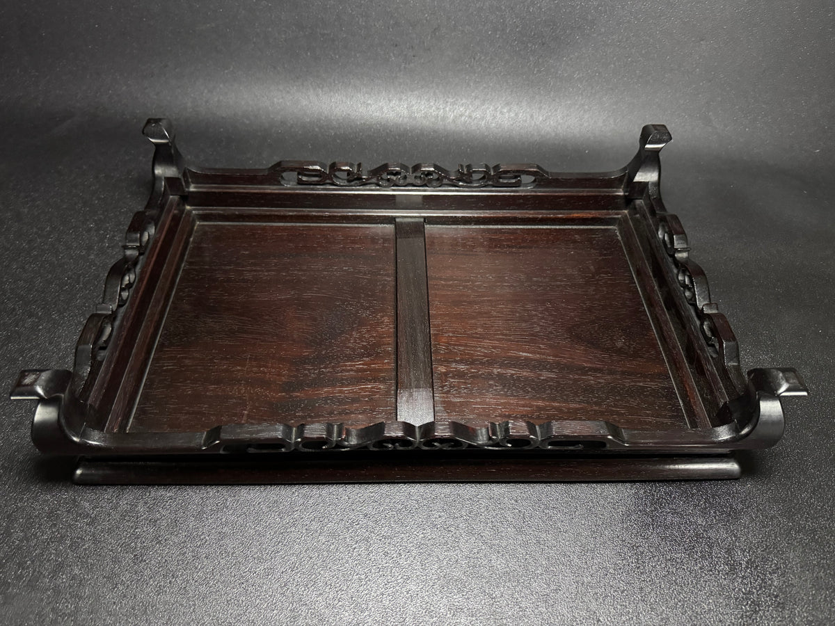 0 Japanese Bonsai Display Stand 小品盆栽飾台 – Rectangular Kadai 花台 – Pierced Openwork Carving 透かし彫り – 48.0cm