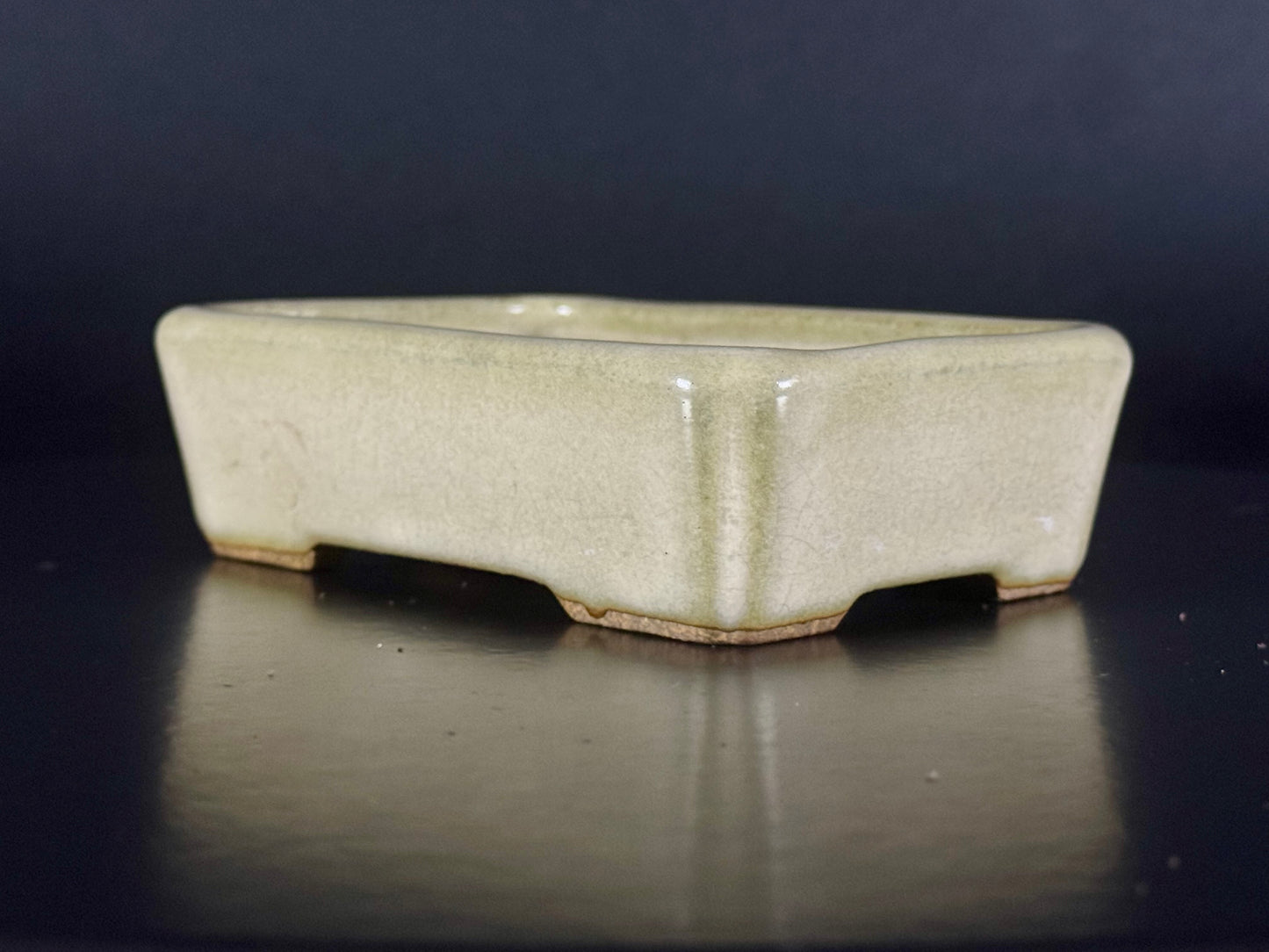 HATTORI – Tokoname 常滑 – 13.0 cm Rectangular  Cream Glazed (Find pot label it and post! this data is ready!!!