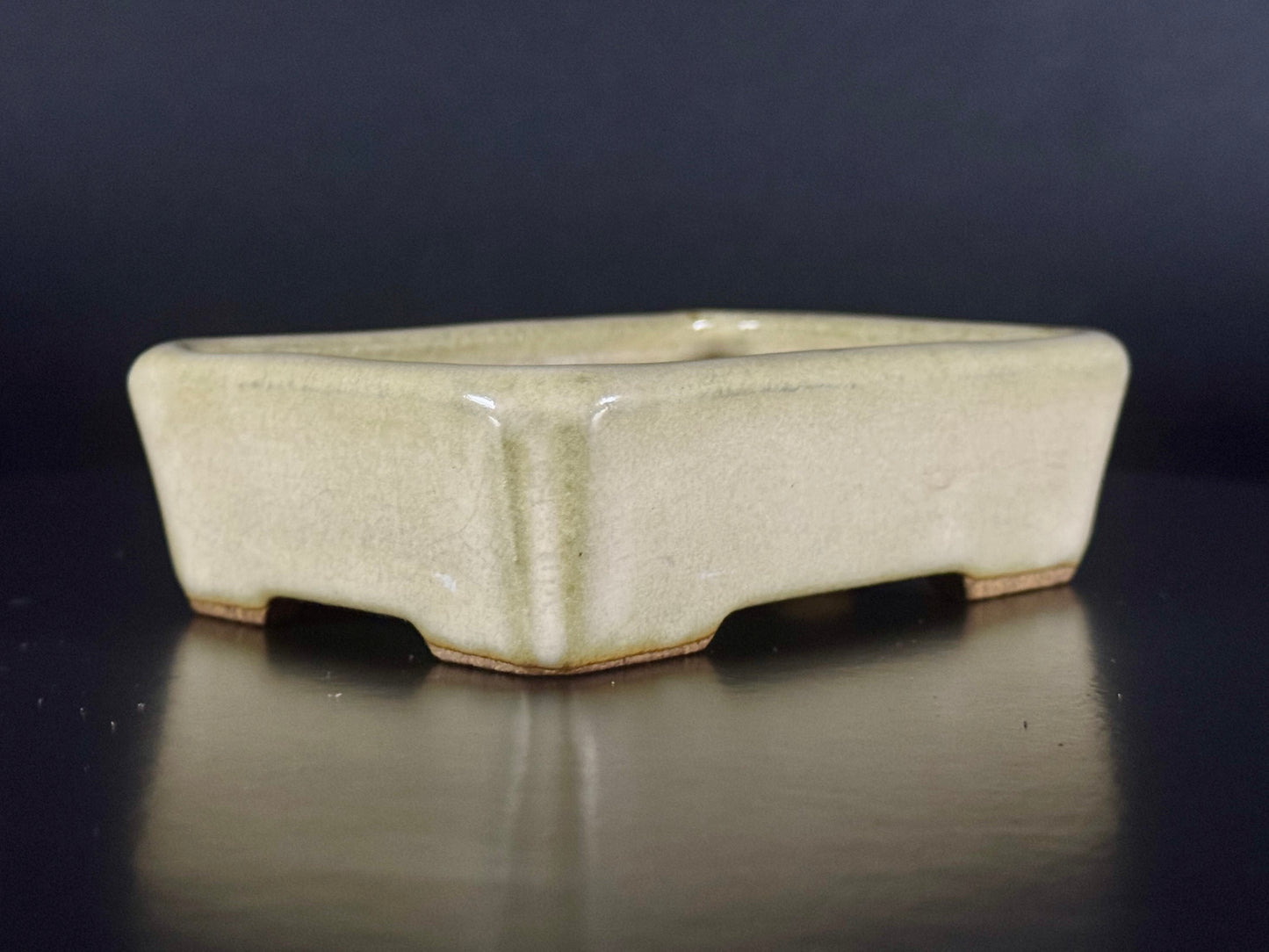 HATTORI – Tokoname 常滑 – 13.0 cm Rectangular  Cream Glazed (Find pot label it and post! this data is ready!!!