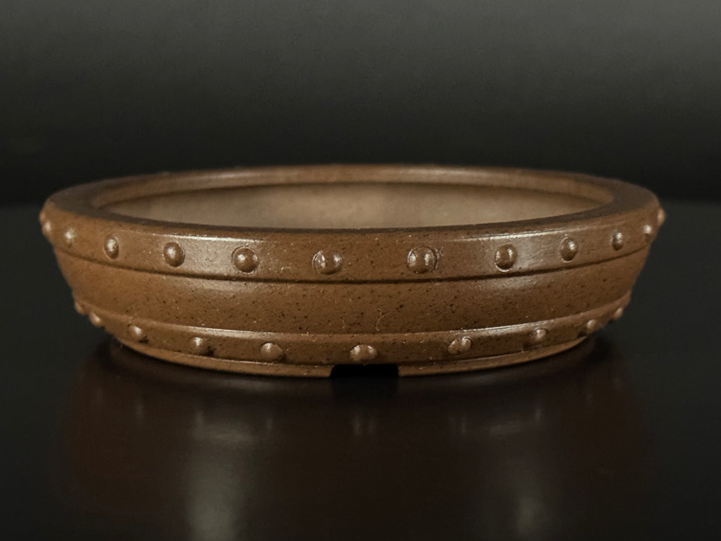 Kousen 光泉 - 常滑 – 10.6cm Round Drum  Unglazed 丸鉢・無釉 shallow profile