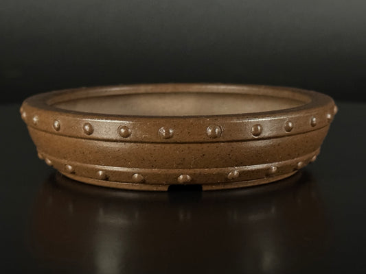 Kousen 光泉 - 常滑 – 10.6cm Round Drum  Unglazed 丸鉢・無釉 shallow profile
