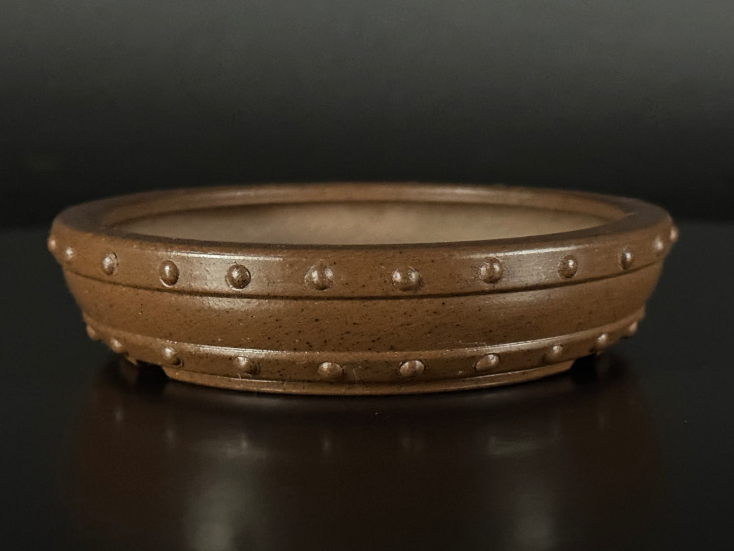 Kousen 光泉 - 常滑 – 10.6cm Round Drum  Unglazed 丸鉢・無釉 shallow profile
