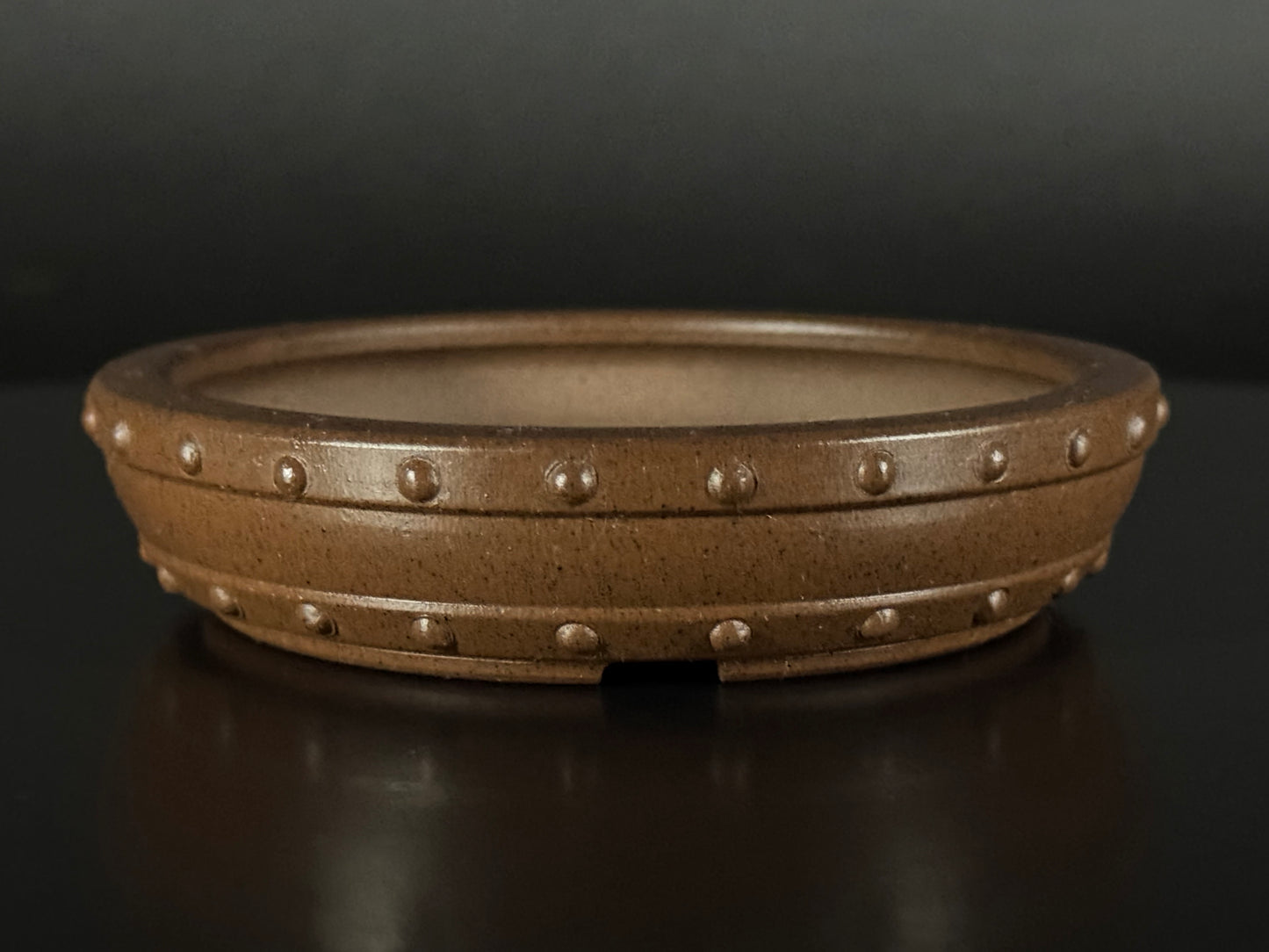 Kousen 光泉 - 常滑 – 10.6cm Round Drum  Unglazed 丸鉢・無釉 shallow profile