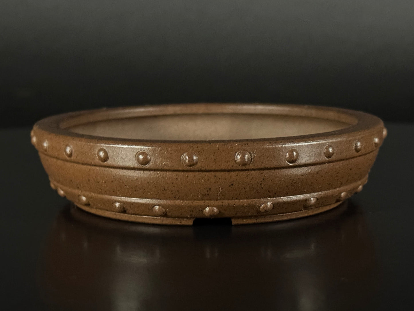Kousen 光泉 - 常滑 – 10.6cm Round Drum  Unglazed 丸鉢・無釉 shallow profile