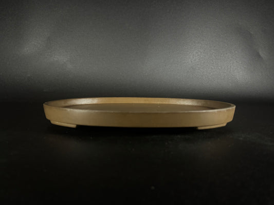 SUISHOUEN HEKISUI  翠松園 (Mizukami Shinji 水上真司) – 常滑 - 34.0 cm Oval Unglazed Suiban 無釉水盤