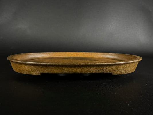 Mino Kenzan（美濃 健山 ）– 常滑 – 31.8cm Oval Unglazed Bonsai Pot（美濃 健山 常滑）