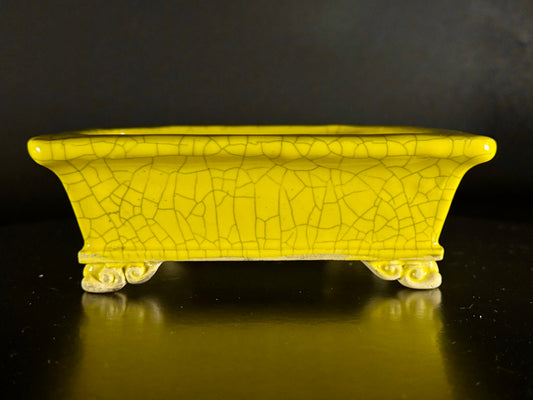 FUKUDA KEIUN 福田慶雲 – 常滑- 16.5cm Rectangular Crackle Glazed (長方形 貫入釉)