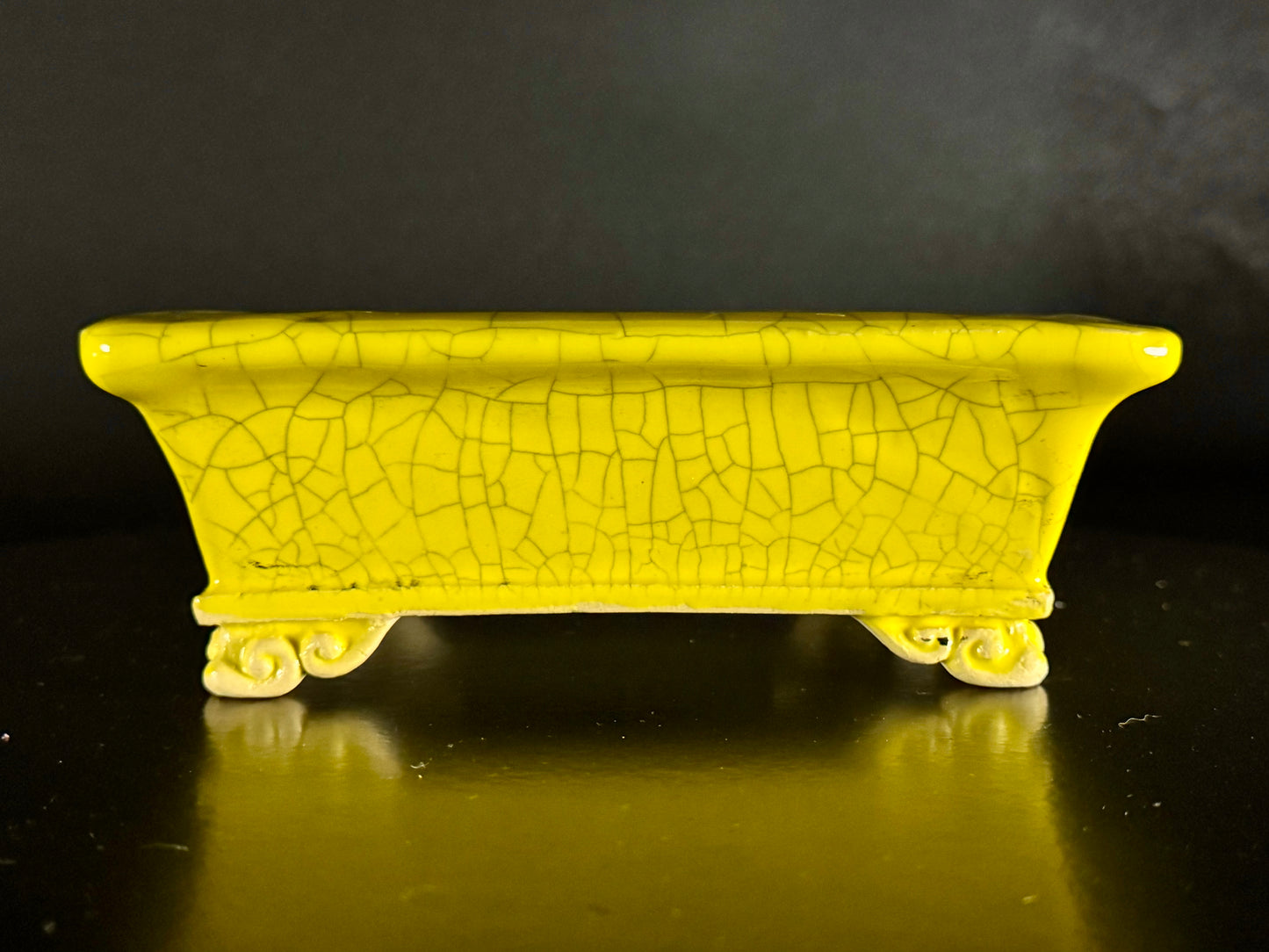 FUKUDA KEIUN 福田慶雲 – 常滑- 16.5cm Rectangular Crackle Glazed (長方形 貫入釉)