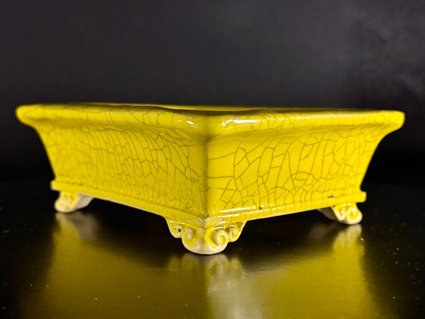 FUKUDA KEIUN 福田慶雲 – 常滑- 16.5cm Rectangular Crackle Glazed (長方形 貫入釉)