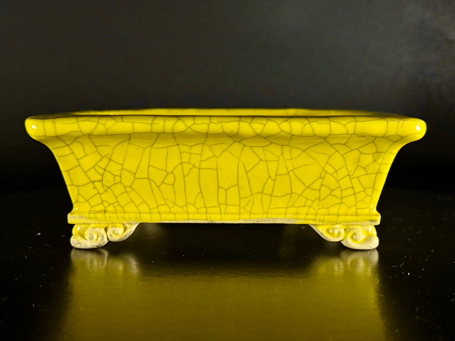 FUKUDA KEIUN 福田慶雲 – 常滑- 16.5cm Rectangular Crackle Glazed (長方形 貫入釉)