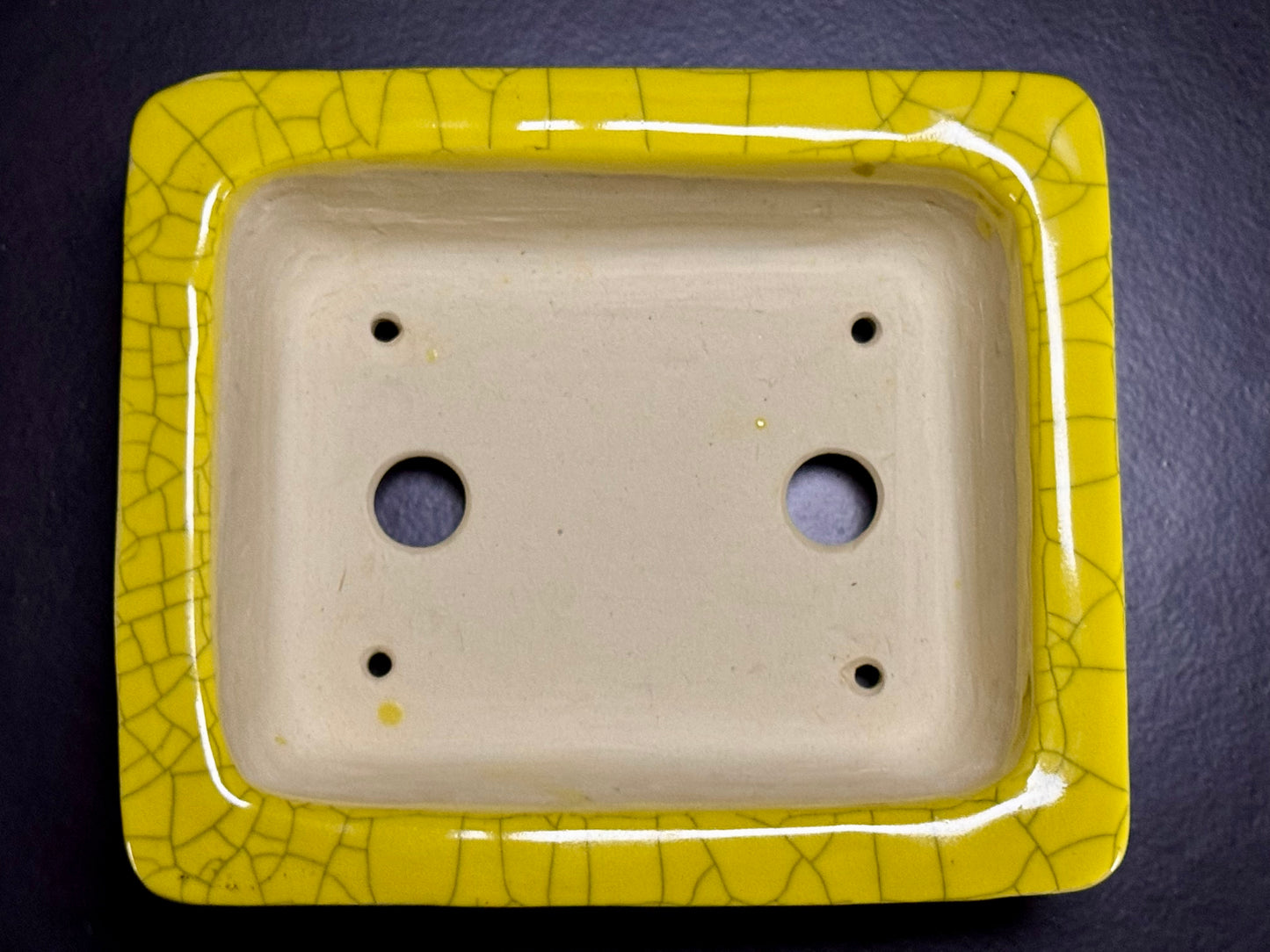 FUKUDA KEIUN 福田慶雲 – 常滑- 16.5cm Rectangular Crackle Glazed (長方形 貫入釉)