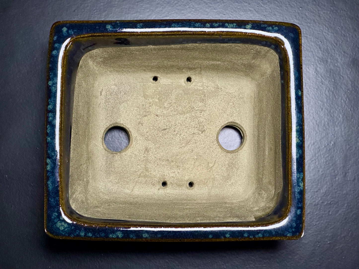 TERAHATA 2nd Gen ( Terahata Satomi 寺幡 サトミ ) - 常滑 –  16.2cm Rectangular Cucumber Blue Glazed