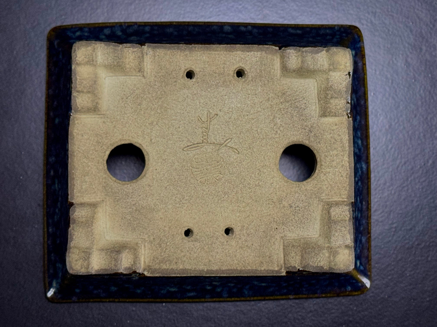TERAHATA 2nd Gen ( Terahata Satomi 寺幡 サトミ ) - 常滑 –  16.2cm Rectangular Cucumber Blue Glazed