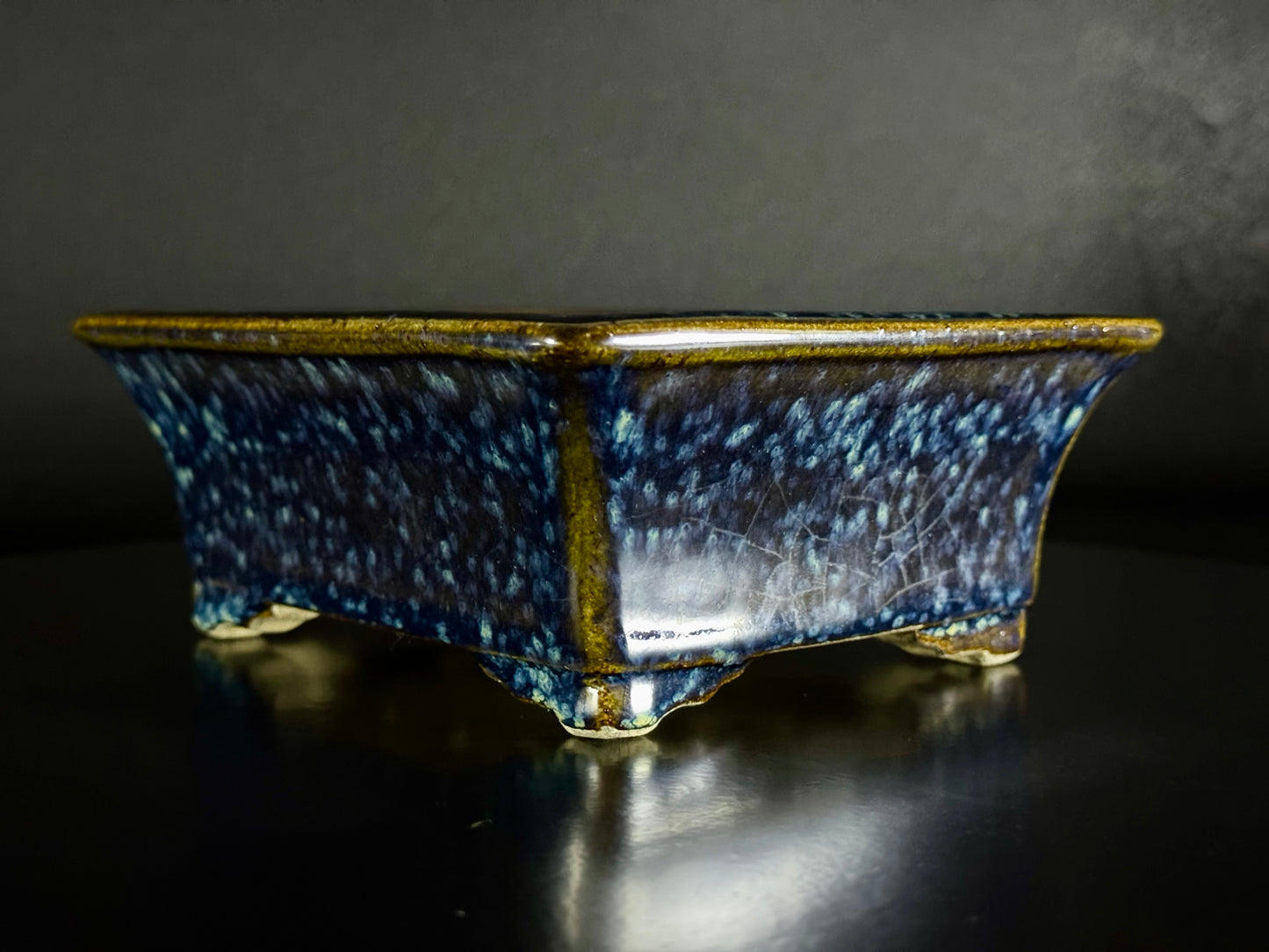 TERAHATA 2nd Gen ( Terahata Satomi 寺幡 サトミ ) - 常滑 –  16.2cm Rectangular Cucumber Blue Glazed