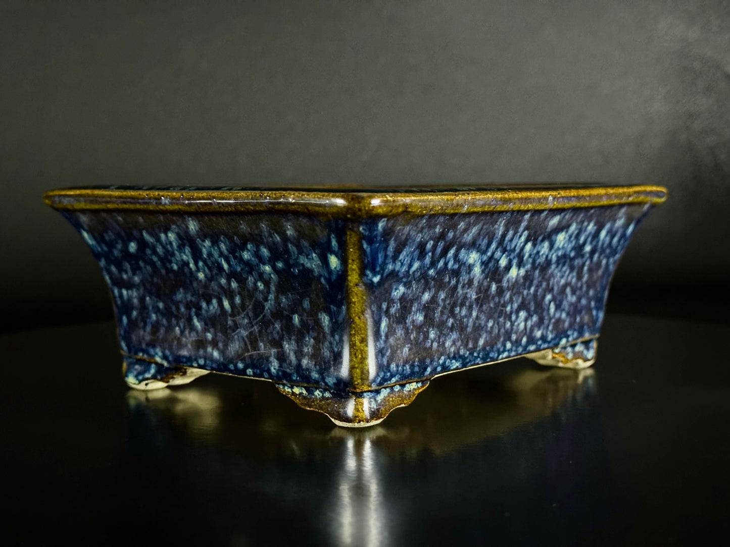 TERAHATA 2nd Gen ( Terahata Satomi 寺幡 サトミ ) - 常滑 –  16.2cm Rectangular Cucumber Blue Glazed