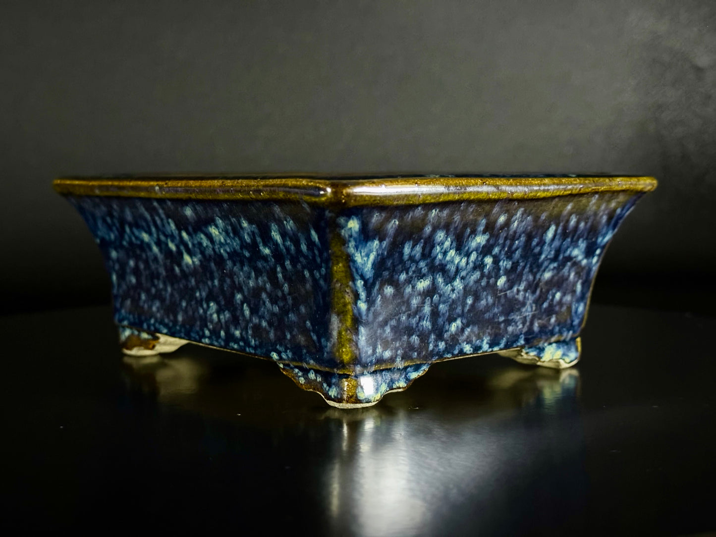 TERAHATA 2nd Gen ( Terahata Satomi 寺幡 サトミ ) - 常滑 –  16.2cm Rectangular Cucumber Blue Glazed