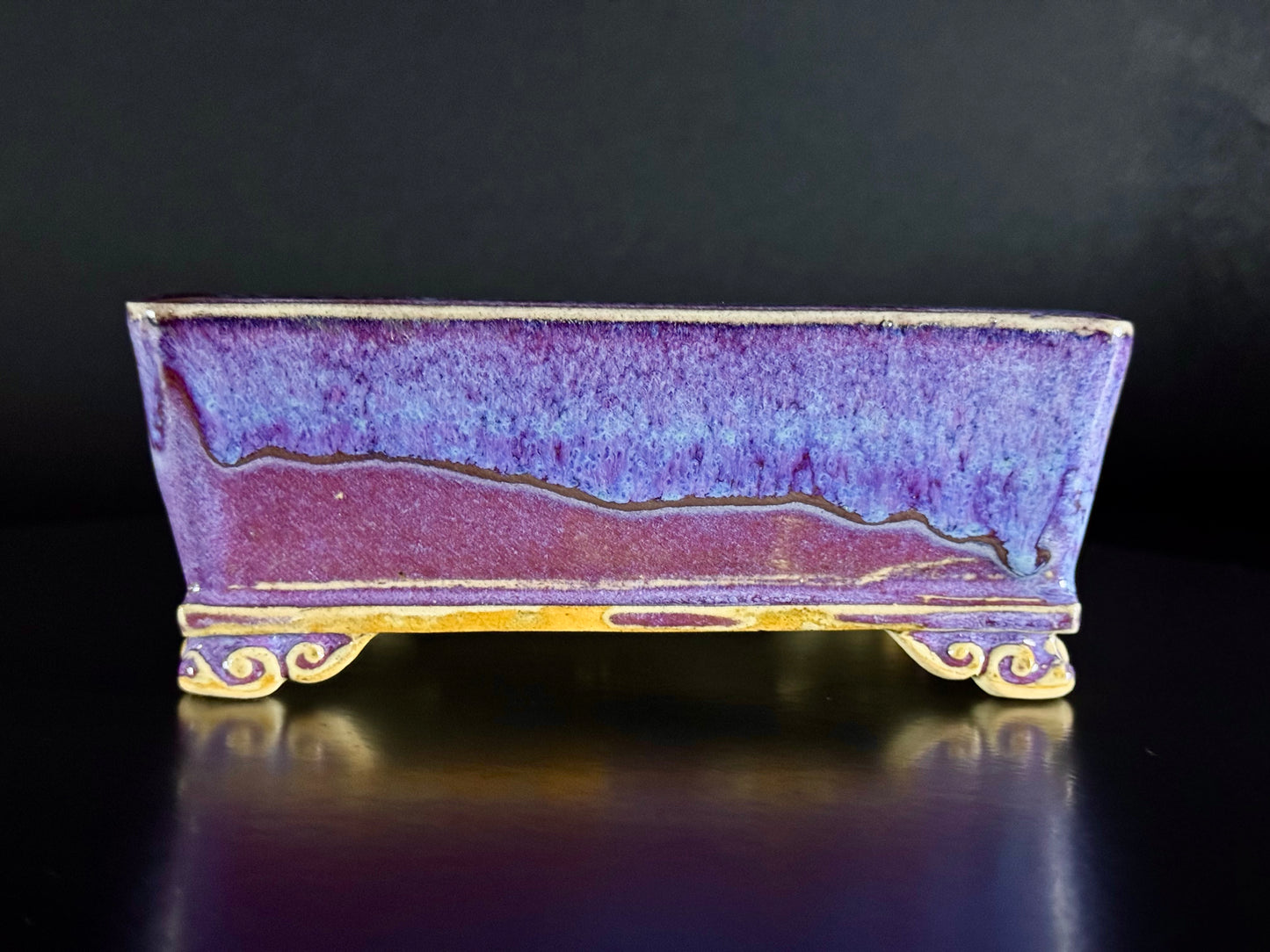 FUKUDA KEIUN 福田慶雲 – 常滑- 15.2cm Rectangular Glazed (長方形 釉薬)