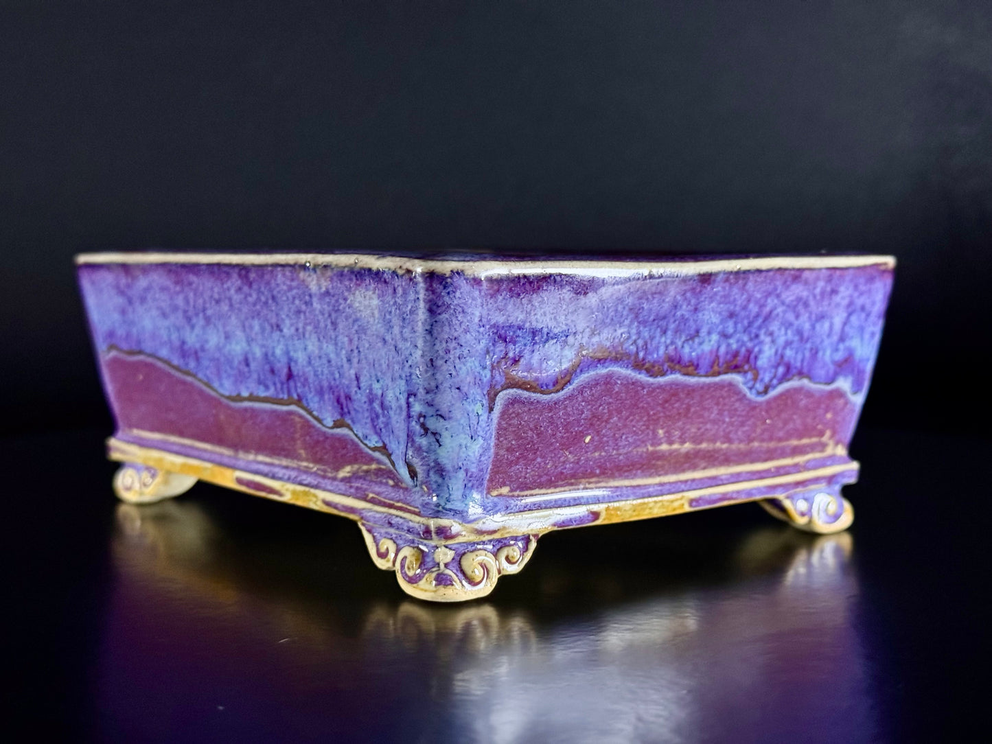 FUKUDA KEIUN 福田慶雲 – 常滑- 15.2cm Rectangular Glazed (長方形 釉薬)
