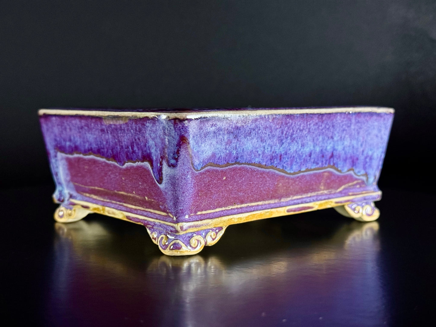 FUKUDA KEIUN 福田慶雲 – 常滑- 15.2cm Rectangular Glazed (長方形 釉薬)