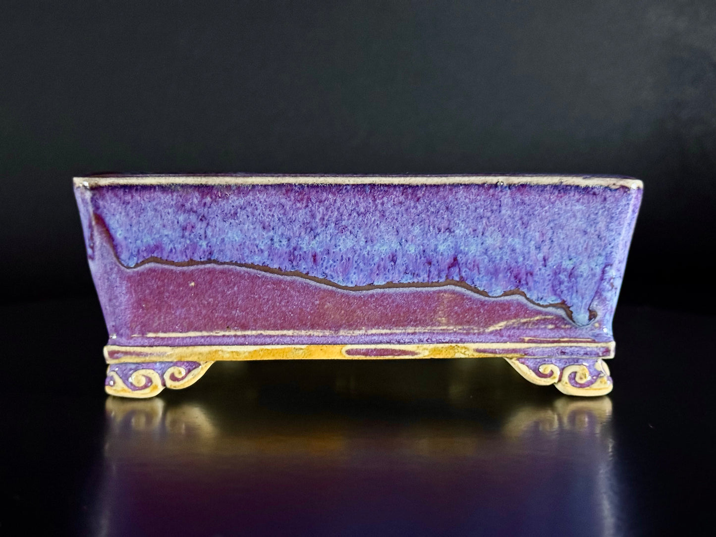 FUKUDA KEIUN 福田慶雲 – 常滑- 15.2cm Rectangular Glazed (長方形 釉薬)