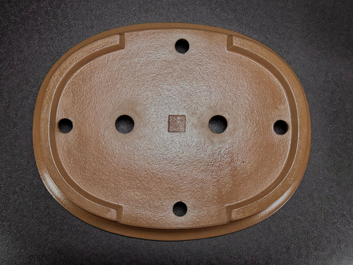 KEIZAN HISADA 久田桂山 – 2nd Generation 二代 – Hisada Sadao 久田貞雄 – Seal only 印のみ - 常滑 - 39.8cm 0val Unglazed 楕円形 無釉