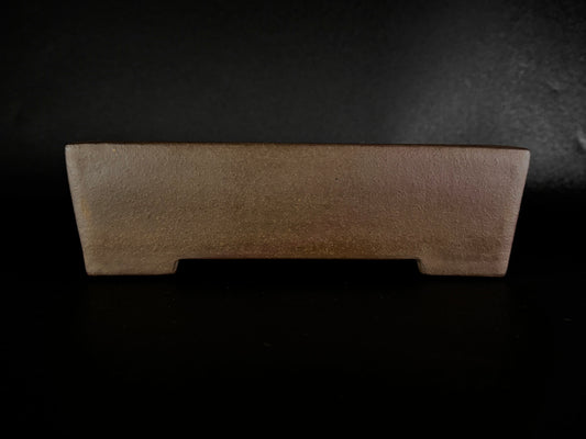 GYOUZAN 1St Gen (Nakano Yukizyou “中野行常”) "Hand signed 爪描き" - 常滑 – 30.2cm Square Unglazed Hand-Signed Bonsai Pot（正方鉢・無釉・爪描き銘）