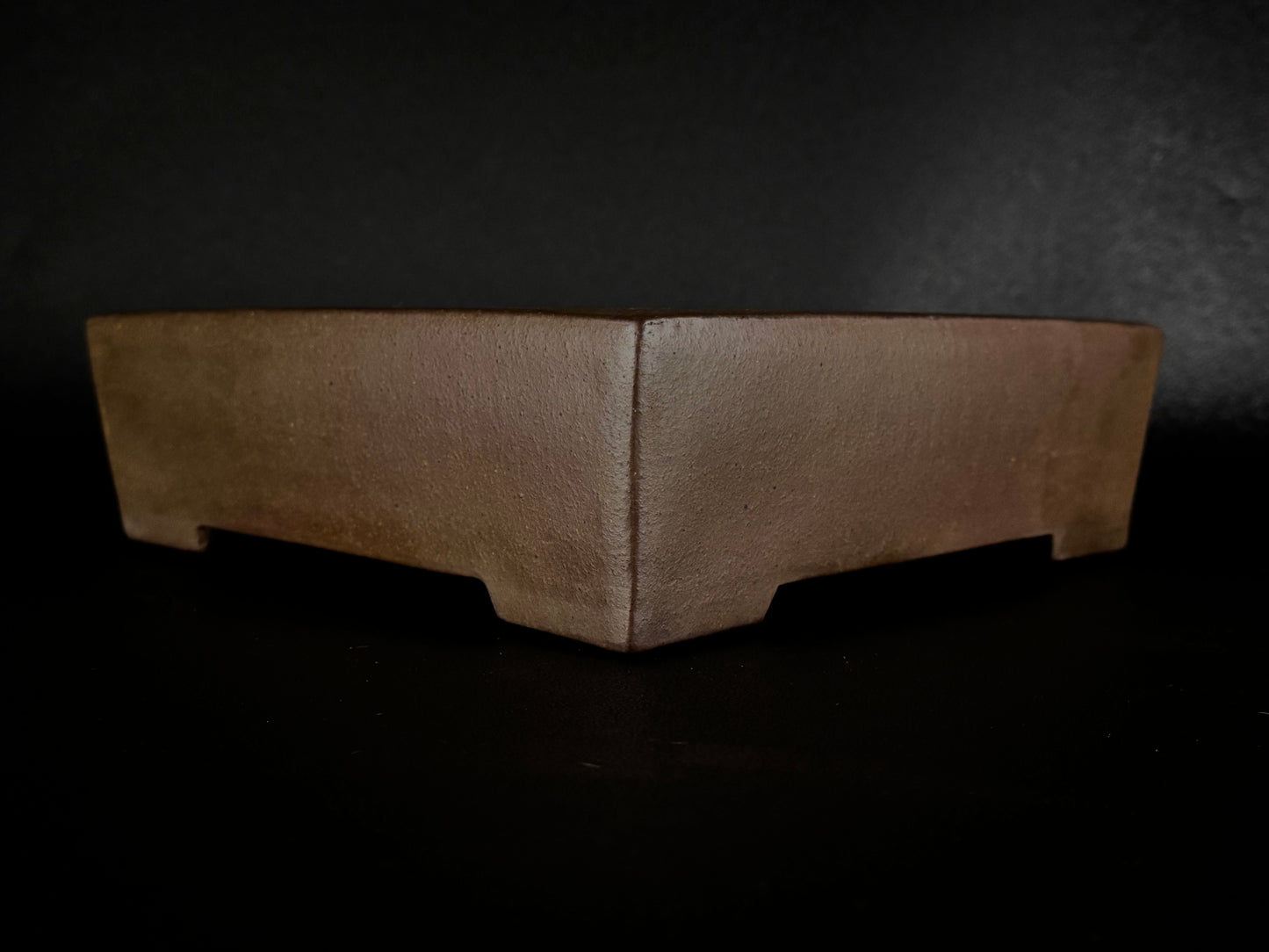 GYOUZAN 1St Gen (Nakano Yukizyou “中野行常”) "Hand signed 爪描き" - 常滑 – 30.2cm Square Unglazed Hand-Signed Bonsai Pot（正方鉢・無釉・爪描き銘）