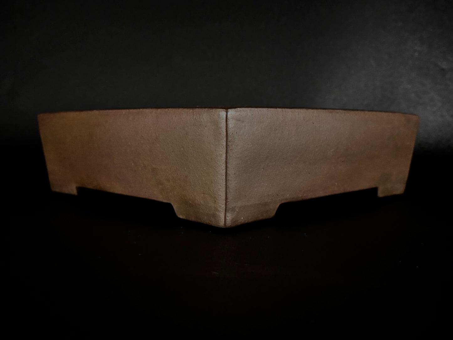 GYOUZAN 1St Gen (Nakano Yukizyou “中野行常”) "Hand signed 爪描き" - 常滑 – 30.2cm Square Unglazed Hand-Signed Bonsai Pot（正方鉢・無釉・爪描き銘）